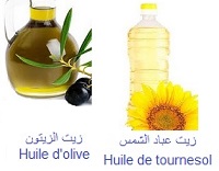 huiles tournesol, olive
